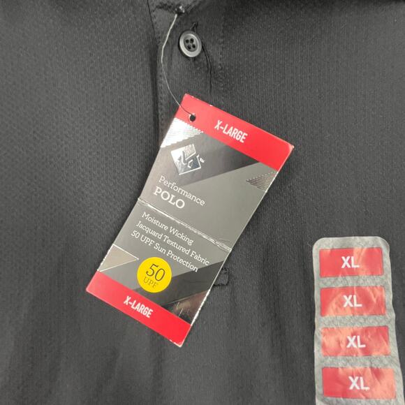 Members Mark Shirt‎ Mens XL Black Performance Tech Polo Wicking 50 UPF Sams Club - Picture 4 of 7